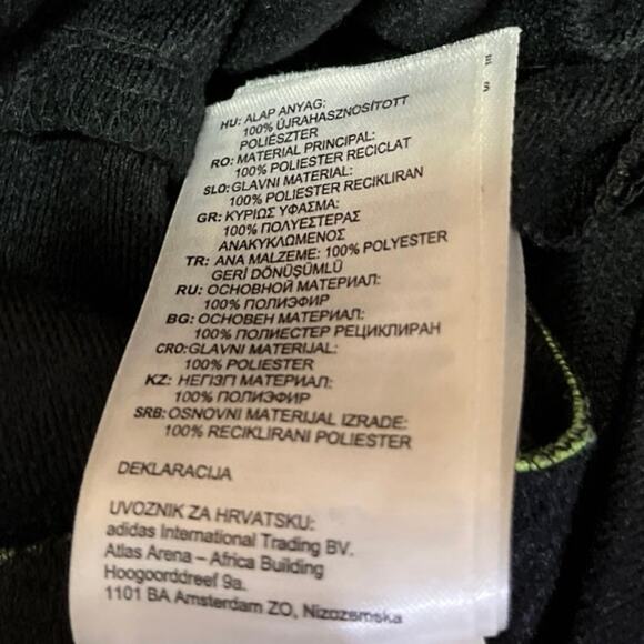 Adidas Women's Black High Rise Drawstring Straight Leg Trousers Sweatpants Sz M - Picture 5 of 5